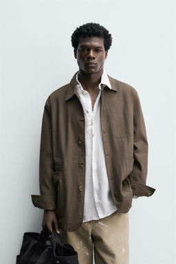 SOBRECAMISA RELAXED FIT ALGOD?N / Marr?n - Zara фото 2