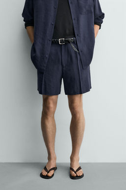 BERMUDA FLUIDA SOFT PLIEGUES / Marino