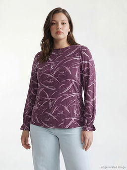 Bisiklet Yaka Desenli Bluz