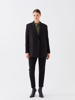 D?z Uzun Kollu Kad?n Blazer Ceket