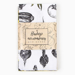 Набор полотенец кух. Доляна Овощи 35х60 см - 2шт, 100% хл фото 7