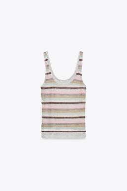 STRIPED METALLIC THREAD TOP - Zara фото 6