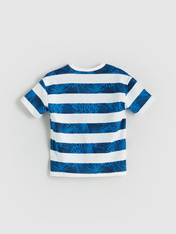 Bisiklet Yaka ?izgili Penye Erkek ?ocuk Ti??rt