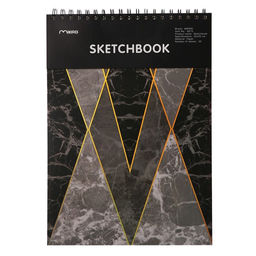 Скетчбук Calligrata «Геометрия» 30 листов, плотность 130 г/м², 25×35 см, жёсткая подложка, МИКС