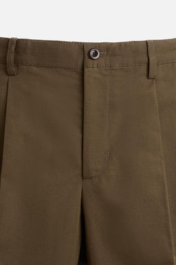 PLEATED COTTON - LINEN TROUSERS - Zara фото 8