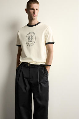 CAMISETA RIB CONTRASTE B?SICA / Crudo - Zara фото 5