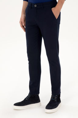 Erkek Slim Fit Lacivert Kanvas / Chino Pantolon