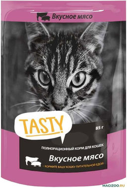 Tasty д/кош. пауч Мясное ассорти в желе 85 г.1/28 02 TS 003