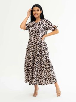 Платье женское, цвет бежевый черный