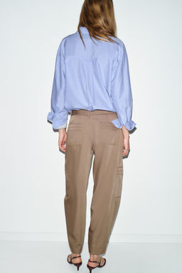 HIGH-WAIST CARGO TROUSERS - Zara фото 5