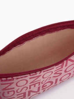 Цена за 2 шт. Косметичка-пенал на молнии, маленькая, с рисунком Буквы, бордовая - Simaland фото 3