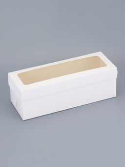 Цена за 50 шт. Коробка под рулет белая, с ПВХ окном, 30×11×10 см