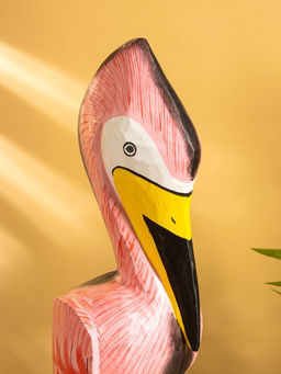 Сувенир «Пеликан», 17×17×50 см, дерево, розовый