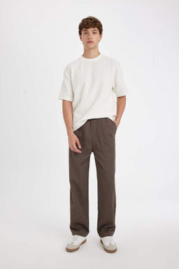 Широкие прямые брюки из габардина - Defacto фото 3