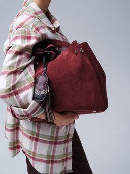 Замшевая сумка с матрешкой Vasilisa DBR 31210 махагон  фото 6