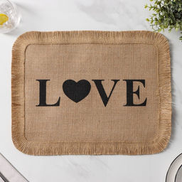 Салфетка сервировочная на стол Доляна Любовь, 40?30 см, бежевая