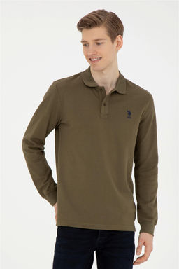 Мужской базовый свитшот цвета хаки - U.s. polo assn фото 3