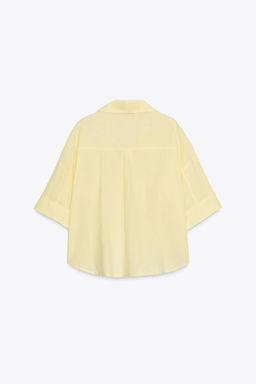 CROPPED LINEN BLEND SHIRT - Zara фото 52