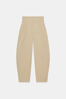 PANTALON PAPERBAG GLOBO / Camel claro - Zara фото 4