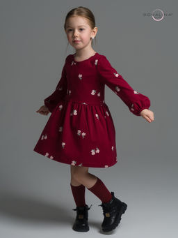Платье Моана лютики бордо