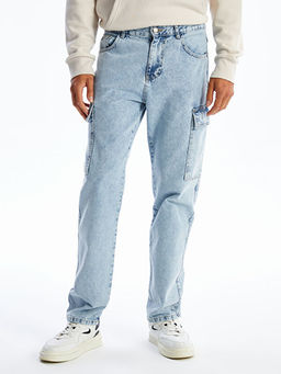 700 Straight Fit Erkek Kargo Jean Pantolon
