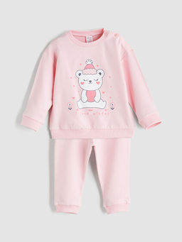 K?z Bebek Sweatshirt ve E?ofman Alt? 2li