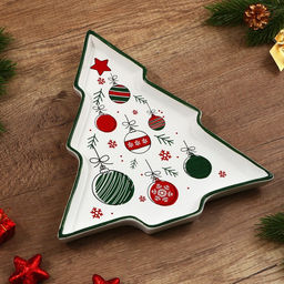 Блюдо новогоднее «Ёлочные игрушки», 23×22×2 см, ручная работа