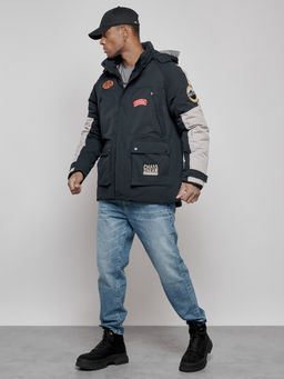 Куртка мужская зимняя с капюшоном молодежная темно-синего цвета 88906TS - Mtforce фото 3