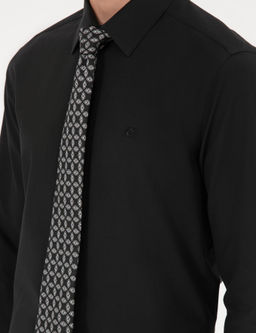 Siyah Slim Fit Uzun Kollu Basic G_mlek