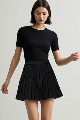 TRENDYOLMILLA Beyaz Pileli Mini Dokuma Etek TWOAW21ET0111 фото 12