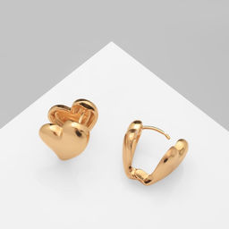 Серьги металл Аккорд сердечко, цвет золото - Qf фото 2