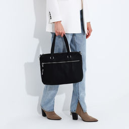 Сумка-тоут на молнии, 2 наружных кармана, цвет чёрный - Simaland фото 8