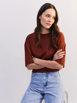 Базовая футболка оверсайз из хлопка OVERSIZE0526-21 / Zarina  фото 5