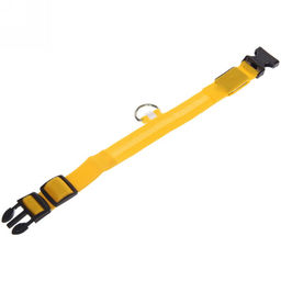 Ошейник с подсветкой и кольцом для жетона для средних пород собак "Бро видно", цвет жёлтый, размер M - 2,5*50см (лейбл)