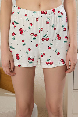 Trendyolmilla K?rm?z?-Beyaz Kiraz Desenli ve Puantiyeli Sortlu Orme Pijama Tak?m? THMSS25PT00433  фото 3