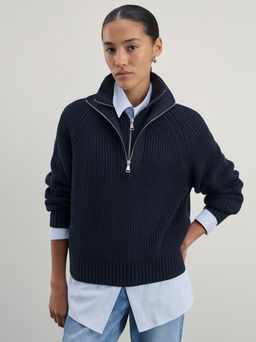 Джемпер на молнии из смесового хлопка / Zarina  фото 9