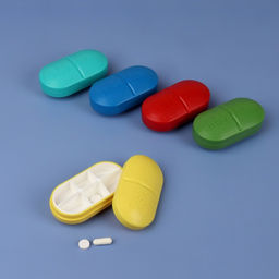 Цена за 2 шт. Таблетница Pill Box, 6 секций, 10×5.5×3 см, МИКС