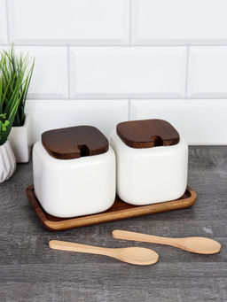 Набор для специй 2 предмета с ложкой 450 мл / CF445-2 /уп 36/ на подставке - Галеонтрейд фото 3