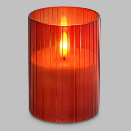 Свеча в цветной колбе, восковая, светодиодная на батарейках д7,5см h10см, свет теплый, с мерцанием, колба стекло, цвет терракотовый, питание от 2-х батареек АА (в комплект не входят), в коробке (Китай)