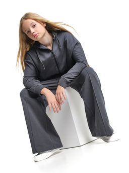 Брюки для девочки 22-7665 графит - Mini maxi фото 17