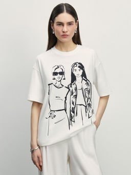 Футболка оверсайз с принтом / Zarina