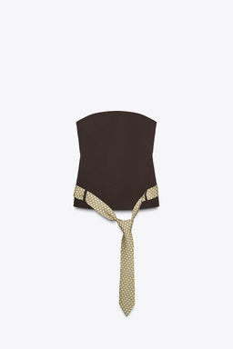 STRAPLESS TIE BELT TOP - Zara фото 4