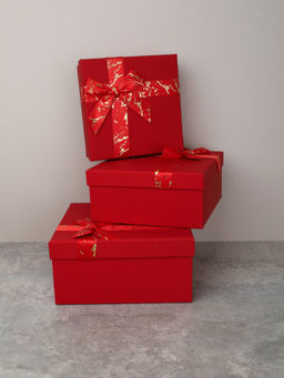 Коробка подарочная квадратная 3 штуки 19х19 см / 3403-4 /уп 36/ - ГалеонТрейд фото 3