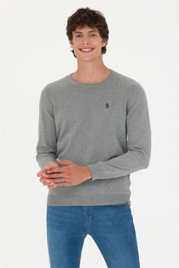U. S. Polo Assn Мужской серый меланжевый базовый свитер - U.s. polo assn фото 11