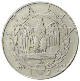 2 лиры 1940 года Италия