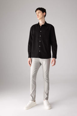 Chino Kanvas Pantolon Slim Fit Dar Kesim Cepli Dar Paca - Defacto фото 5