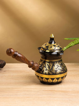 Цена за 2 шт. Турка Чёрное золото, 400 мл, латунь, с крышкой и деревянной ручкой - Simaland фото 3