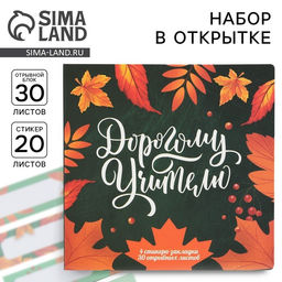Цена за 2 шт. Набор в открытке «Дорогому Учителю», стикеры 4×20 листов, отрывной блок 30 листов