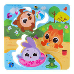 Игрушки для ванны Крошка Я «Кругляшики», мягкий пазл, сачок, набор 5 шт.