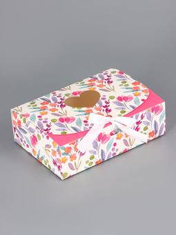 Цена за 5 шт. Подарочная коробка сборная с окном Розовые цветы, 16.5?11, 5?5 см